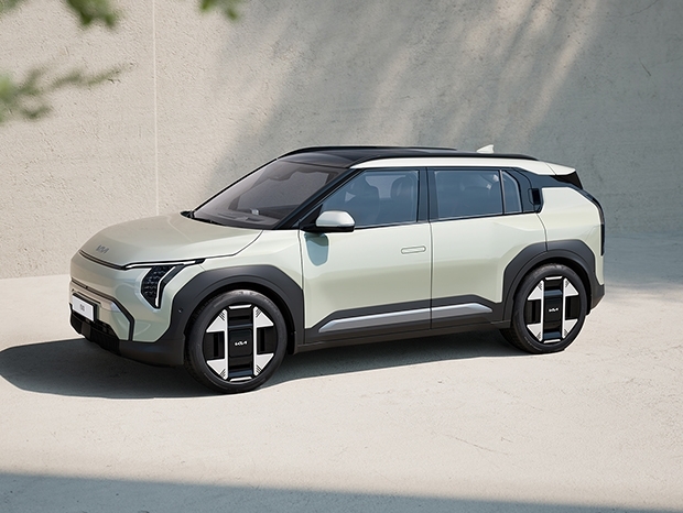kia EV3 electric vehicle base in light green