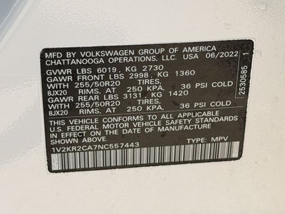2022 Volkswagen Atlas 3.6L V6 SE w/Technology