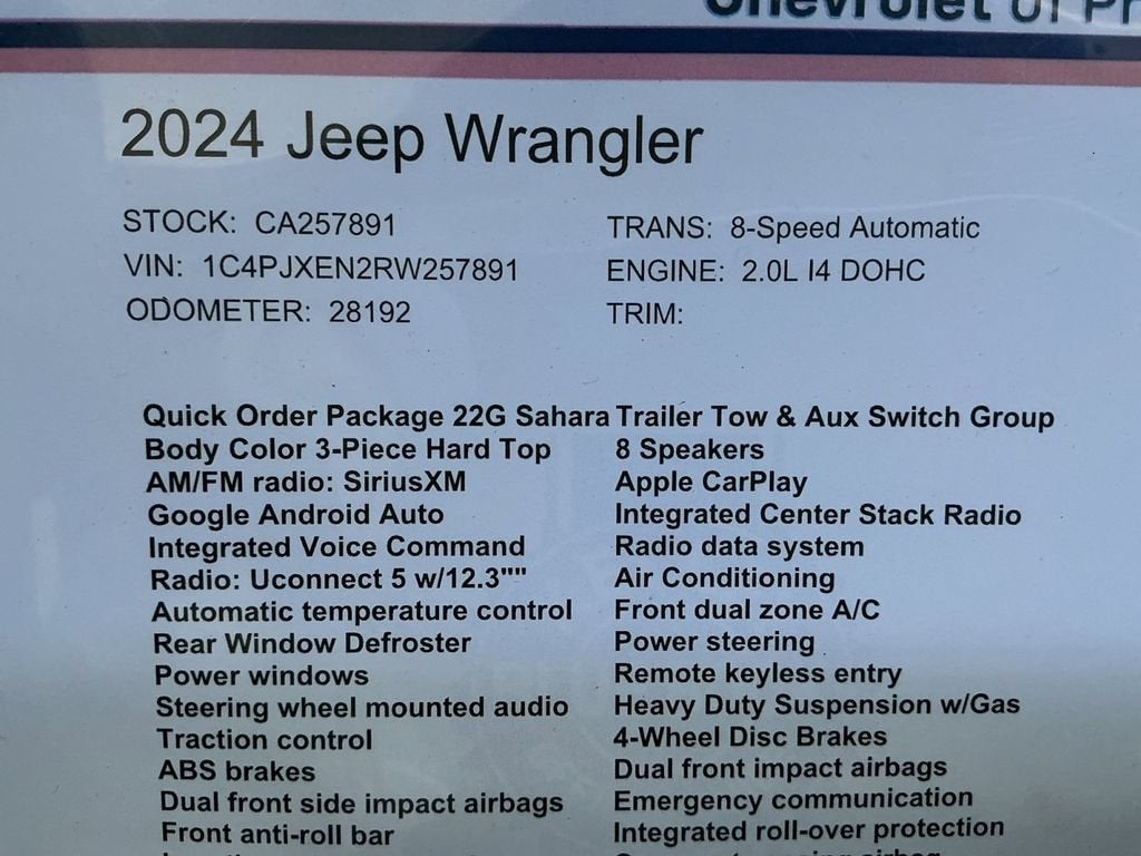 2024 Jeep Wrangler Sahara
