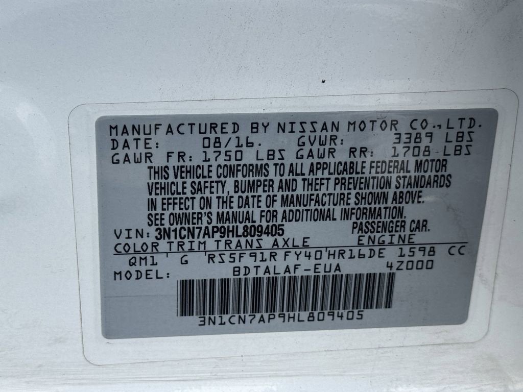 2017 Nissan Versa Sedan S