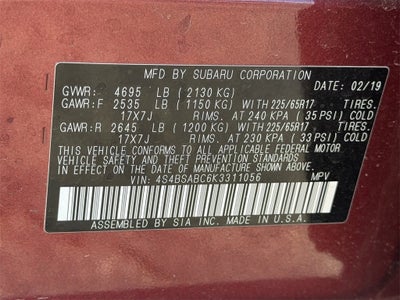 2019 Subaru Outback 2.5i