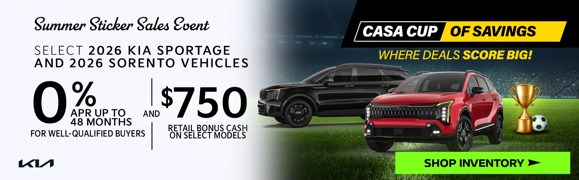 SELECT 2026 Kia Sportage and 2026 Sorento Vehicles